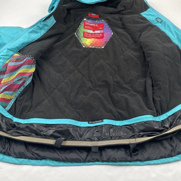 O’Neill Escape Series Ski Jacket Women’s XL Hooded 5000mm 2 Layer Shell Teal - Picture 8 of 14